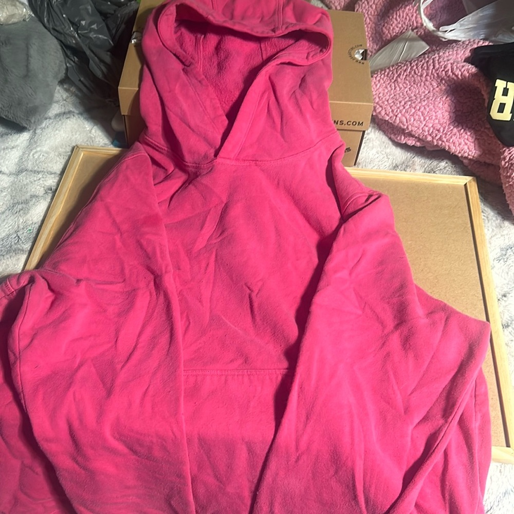 Hot pink hoodie. Trying to clear out my closet before I go to college.